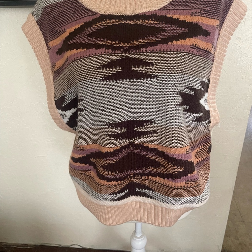 Women's Multicolor Patterned Sweater Vest